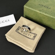 🎀Gucci  雙G戒指 齒輪鑲邊復古指環爆款 精美時尚潮流百搭款