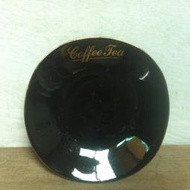 WH7599【四十八號老倉庫】全新 早期 台灣 SEN YIE 亮光黑 咖啡盤 點心盤 14cm 2盤價