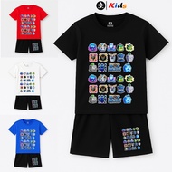 BLOX FRUITS 3 Children's Cotton Clothing Set, Sizes From 7kg - 32kg, 95% Cotton 5%Spandex, Pants wit