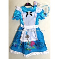 DISNEY ALICE IN WONDERLAND DRESS COSTUME + HAIR ACCESSORIES SET 3-4 SRP US$24.99