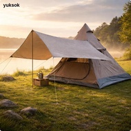 yuksok 3 Season Pyramid Tent Easy Setup Teepee Tent 210D Oxford Material for Families