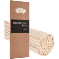 100PCS Reed Diffuser Sticks, 10 Inch Natural Rattan Wood Sticks Essential Oil Aroma Diffuser Sticks Refill Replacement for Aroma Fragrance (Primary color)