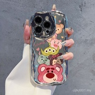 草莓熊For iPhone 11/12/13/14/15 Pro max Case Fashion shockproof Silicone hard Case For iPhone 11,12,13,