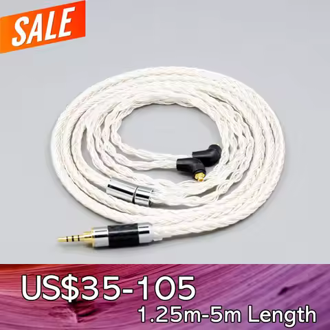 LN007206 16 Core OCC Silver Plated Headphone Earphone Cable For Etymotic ER4SR ER4XR ER3XR ER3SE ER2