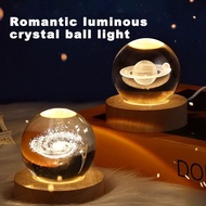 3D Crystal Ball Night Light Kids Moon Lamps Universe Earth Globe Home Desktop Decor Christmas Gifts