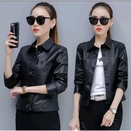 KEMEJA Korean Women's Leather Jacket blazer Shirt Latest Suit