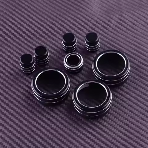 Car 8pcs/Set Dashboard Console Air Conditioning AC Navigation Switch Knob Button Cover Trim Ring Fit
