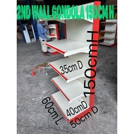 Big Rack 2nd Second Hand Wall Gondola Rack Rack Tepi 150cmH x 60cm L x 50cm D (4+1)