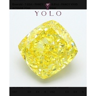 YOLO Lab-grown diamond Cushion 7.02ct Fancy vivid yellow--8757953062844