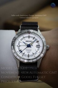 🔵狀態佳SEIKO精工110週年/ Presage GMT限量版✅- SARY233🔥
二手中古 SEIKO 精工 110th Anniversary Presage Automatic GMT Li