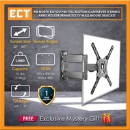 NB North Bayou P40 32 to 60 Inch Full Motion Cantilever 3 Swing Arms Holder Frame Tilt TV Wall Mount
