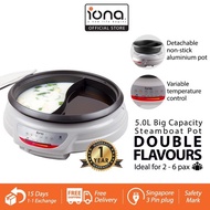 IONA 5L Dual Steamboat Pot Yuan Yang Hotpot Electric Shabu Shabu Electric Skillet 鸳鸯火鍋