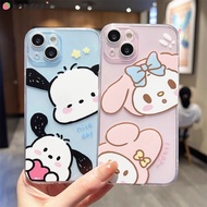 For OPPO Find X5 X3 X2 R17 Pro Neo F11 F9 R15 R11 R11s Plus R9s Ace 2 Phone Case Cute Pachacco Dog Puppy Melody Bowknot Bow Cartoon Transparent Clear Soft Casing Cases Case Cover