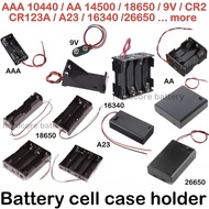 Battery Holder Casing with On &amp; Off Switch 1 2 3 4 Slot AA AAA 14500 18650 9V 3.7V 1.2V 1.5V 12V 26650 Lithium Ni-mh