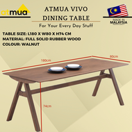 Atmua Furniture Vivo Dining Table - 6x3 Feet 8 Seater Table Full Solid Rubber Wood Modern Dining Tab