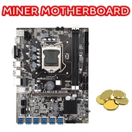 B75 ETH Miner Motoard 12 PCIE Ke USB3.0 + G1620 CPU + Kabel Switch