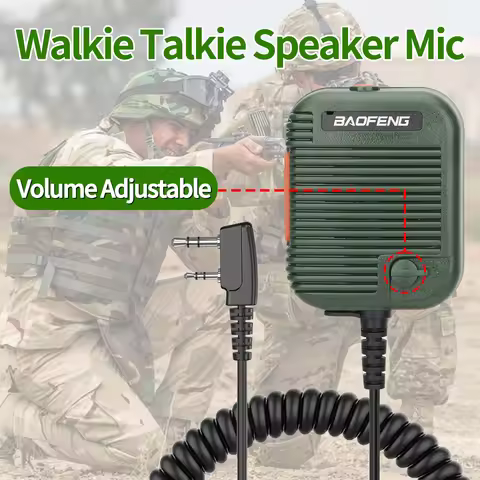 Baofeng AR-152 Walkie Talkie Microphone PTT Radios Speaker Keenwood 2-Pin Type Handheld Mic For UV-K