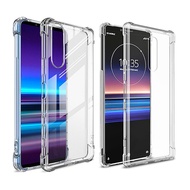 เคสกันกระแทกสำหรับ Sony Xperia 10 Plus 10II III / Xperia 5 II ซิลิโคนโปร่งใสนุ่มสำหรับ Xperia 1 II III L4 8ฝาหลัง