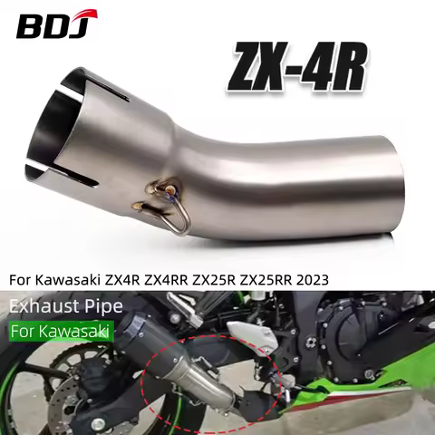 BDJ ZX25R ZX4R 2023 Exhaust Pipe Motorcycle Exhaust Slip-On Pipe Middle Link Pipe For KAWASAKI Ninja