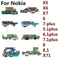 Usb Charge Charging Port Dock Connector Mic Board Flex Cable For Nokia 6 7 Plus 5.1 6.1 7.1 8.1 Plus