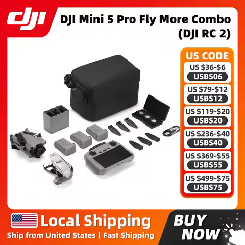 DJI Mini 5 Pro Fly More Combo (DJI RC 2) 1-Inch Large CMOS Camera Nightscape Omnidirectional Obstacl