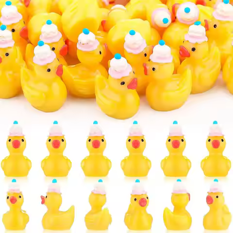 5/10 Pcs Mini Resin Ducks Miniatures, Fairy Animals Accessories, Micro Landscape Birthday Ornament D