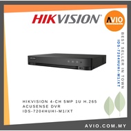 Hikvision 4CH 4 Channel 4K 8MP Lite / 5MP 1U H.265 AcuSense CCTV DVR Recorder iDS-7204HUHI-M1/XT