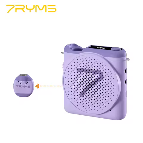 7Ryms WA1/WA2 Magnetic Wireless Voice Amplifier Lavalier Mic Speaker, Noise Reduction for Teachers S