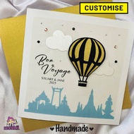 Custom Bon Voyage Card, Handmade, Personalised greeting card, Bon Voyage