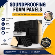 12 Pack Self-Adhesive Sound Proof Foam Panels,30*30*5CM Acoustic Foam Sound Panels