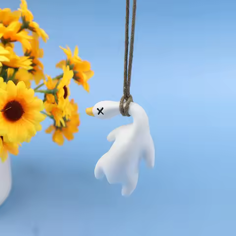 Swing Goose Car Pendant Funny Swing Duck Car Hanging Ornament Car Rear View Fragrance Decoration Acc
