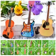 BLAZESPARK Guitar Acrylic Keychain, Clarinet Cello Guitar Model Pendant, Instrument Key Chain Zither