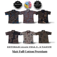 Baju Kemeja Batik Anak Laki Laki Lengan Pendek Katun Batik Premium|Kemeja Anak Usia 34 Tahun