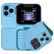 i16 Pro Mini Flip Mobile Phone 1.77inch Screen Speed Dial Magic Voice Blacklist FM Radio 3.5mm Jack