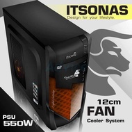 ITSONAS เคสคอมพิวเตอร์ ATX Case TAURUS KO (Black-Orange)