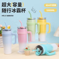 BT Mart [1250ml] Air Botol Gradient Mega Huge Handle Insulated Tumbler Stylish Portable Stainless St