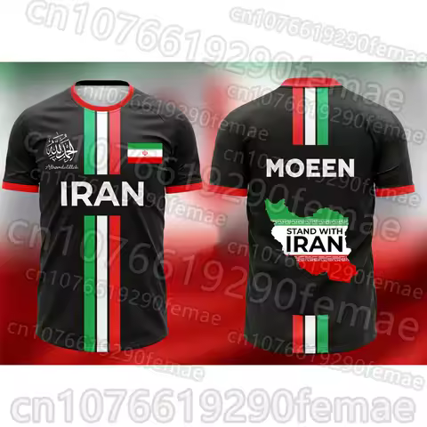 IRAN 2026 New Summer Football Jersey Men's Soccer Shirt Iran Flag Graphic T-Shirt Sports Wear Quick 
