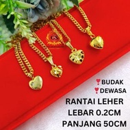 LV HIGH QUALITY SADURAN 24K NECKLACE JEWERLY COP 916 / RANTAI LEHER SAUH LIPAN LICIN LEBAR 0.2CM PAN