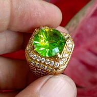 Gemstone Ring GREEN MOLDAVITE TEKTITEnatural (5.85ct)
