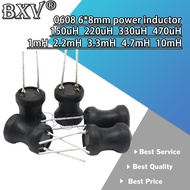 10PCS New 0608 6*8mm I-shape Power Inductor Inductance Copper Coil 1MH 68uh 100uh 150UH 220 330 470 