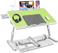 Lap Desk Bed Tray Table,Adjustable Laptop Stand for Bed with USB/Light/Fan/Drawer,Portable Laptop Desk Table for Bed/Couch/Sofa/Reading/Writing，Bed Trays for Eating and Laptops (Green)