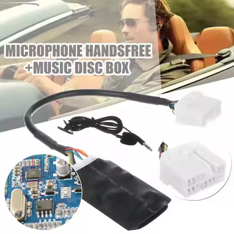 Car Radio Audio Adapter Bluetooth Aux Cable Microphone Handsfree for Honda Accord Civic CRV Fit Simi