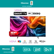 NEW 2025 Hisense ทีวี 55 นิ้ว 4K รุ่น 55E6Q 4K Ultra HD Smart TV Voice Control WIFI Build in Netflix