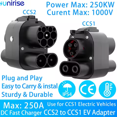 EV Adapter CCS2 to CCS1 250A 250KW 1000V DC Fast Electric Car Portable Charger For CCS2 to CCS1 EV C
