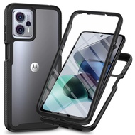 Shockproof Case for Motorola MOTO G23 G13 Casing PC + TPU + PET Screen Protector Film 360° Full Protection Cover Two Layer Structure Funda Case Capa Capinha