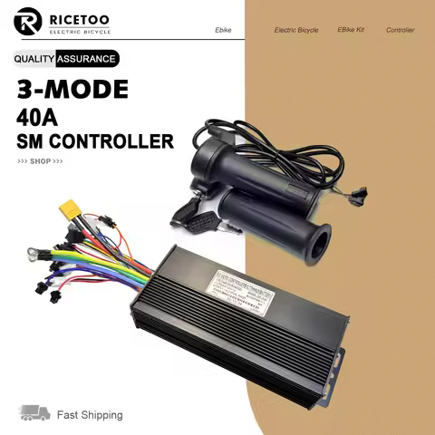 40A Ebike Motor Controller 3-Mode Sine Wave Controller/Square Wave Controller with 36V48V52V Equippe