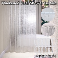 Thickened Clear Shower Curtain Bathroom and Bathroom EVA Waterproof Curtain with 12 Hooks Home Supplies