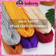 Tali PP 3mm Kait PP Rope PP Cord Yarn Thread DIY Bag Tali Seluar