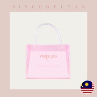 PinkFlash PVC Handbag Gift Bag Waterproof Beg Travel Pouch Cosmetic Transparent Pink Flash