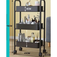 SG STOCK 3 Layer Thickened Multi Layer Kitchen Rack Trolley (H0405)